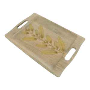 Para bandeja de servicio de madera de Mango con asas bandeja otomana decorativa para boda sala de estar mesa de centro desayuno cama vela Displ - Product Image 2