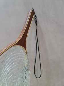 Vente en gros Filet de pêche à la truite Filet de pêche à la mouche Cadre en bois Filet d'atterrissage de poisson avec maille en caoutchouc souple transparent - Product Image 4