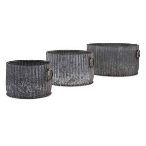 Macetas de Jardín de Metal de Cobre Antiguo, Macetas Ovaladas de Acero Galvanizado con Asas, Decorativas Martilladas para Interiores y Exteriores - Product Image 2