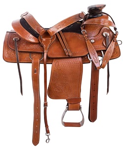 Silla de Montar Western de Cuero Genuino de Primera Calidad Wade Tree, Personalizable en Color/Tamaño/Diseño, Modelo Wade Ranch Roping405 - Product Image 1