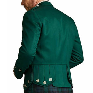 Veste Kilt Prince Charlie Moderne en Laine Tweed Verte pour le Printemps, Logo et Impression Personnalisés - Product Image 2