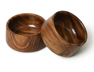 Juego de cuencos y tazas de madera de Vietnam, natural, ecológico, perfecto para cenar, té y regalos - Product Image 1