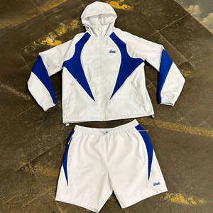 เสื้อแจ็คเก็ตกันลมแบบสองชิ้น สีพื้น น้ำหนักเบา สไตล์ลำลอง พร้อมโลโก้แบบกำหนดเอง ชุดเซ็ตสำหรับทุกเพศ - Product Image 3