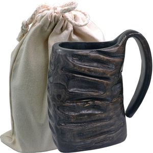 Taza de cuerno de búfalo vikingo artesanal para hidromiel y cerveza - Product Image 5