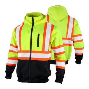 Sudadera con capucha de uniforme de trabajo de alta calidad Super Visible Hivis chaqueta de sudadera de seguridad reflectante al por mayor sudaderas con capucha de alta visibilidad - Product Image 1