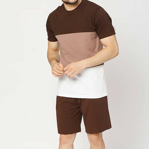 Conjuntos cortos de algodón transpirable para hombres, ropa de moda, camisetas y pantalones cortos, camiseta con conjuntos de pantalones cortos a juego - Product Image 1