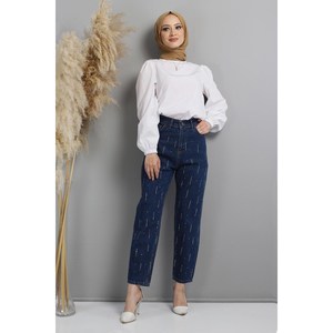 Pantalon Stone - Jeans décontracté avec détails en pierres - Product Image 1