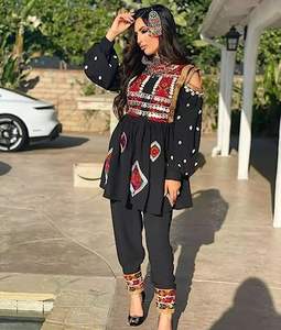 Vestido kuchi vintage étnico tribal, vestido Kuchi tradicional de fiesta Kuchi afgano/Pakistán multicolor vestido Kochi 3036 - Product Image 6