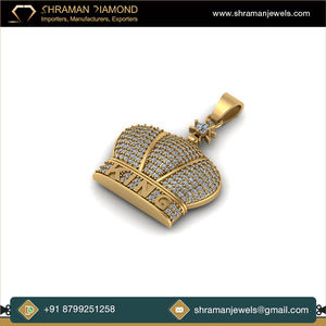 Collar llamativo de corona de rey helado personalizado de oro sólido de 10K para hombre, colgante de diamante de moissanita, regalo de joyería fina de Hip Hop - Product Image 2