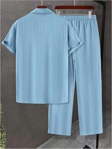 Chemise à fleurs décontractée à manches courtes et coupe ample pour homme, tissage tricoté respirant, style décontracté pour les vacances à la plage - Product Image 4