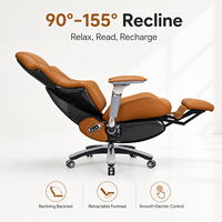 Fauteuil de bureau exécutif moderne à dossier haut inclinable avec repose-pieds électrique, en cuir PU et coque en fibre de carbone, OEM ODM, pour écoles et hôpitaux