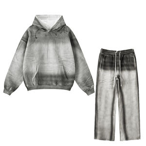 Conjunto de Sudadera con capucha de algodón de gran tamaño estilo High Street para hombre con estampado artístico Suministro de ODM de invierno - Product Image 1