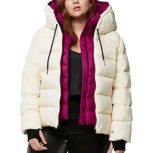 Chaqueta Acolchada para Mujer Tallas Grandes, Color Sólido, Transpirable, Moda de Invierno, Personalizable, Teñido Liso, con Capucha Desmontable - Product Image 1