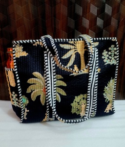 กระเป๋าสะพายไหล่ผ้าฝ้ายบุนวมสำหรับผู้หญิงกระเป๋าช้อปปิ้ง - Product Image 4