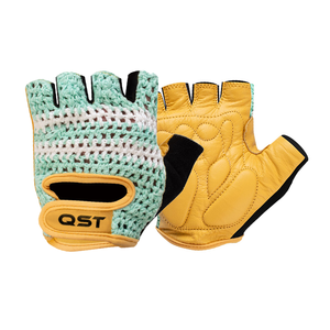 Direct usine Logo personnalisé demi-doigt gants de cyclisme respirant anti-dérapant en cuir véritable crochet boucle fermeture unisexe vélo - Product Image 1