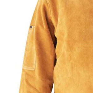 Chaqueta de Seguridad para Soldadura de Cuero Sintético de Color Sólido Personalizada, Resistente al Agua, al Fuego y al Calor, Nivel D de Protección - Product Image 4