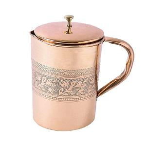 Restaurants Tableware Water Supplies Jar Metal <b>Flask</b> Jugs Shiny Polished Copper Jug With Cover Standard Quality - Product Image 1