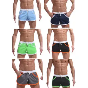 High Quality Long Duration Time Mens Athletic Square Leg Swimwear Briefs Quick Dry Swim Trunk With Drawstring