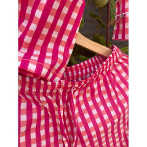 Pijama Largo Doris Day con Cuadros Rosas, Clásico, Romántico, Cómodo, Cintura Elástica, Transpirable, Tejido, Talla Única para Uso en Casa en Invierno - Product Image 5