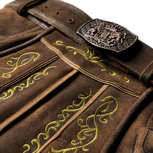 Short en cuir traditionnel bavarois personnalisé fait à la main pour hommes tenue Oktoberfest de rue haute de style solide d'Allemagne - Product Image 2