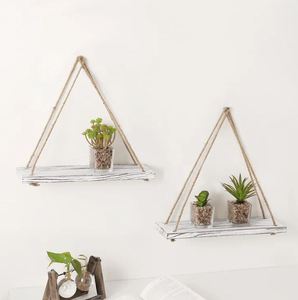 Triangle hanging solid wood floating wall <b>shelves</b> wholesale wall mounted storage <b>shelf</b> for home hotels living room kitchen decor - Product Image 3