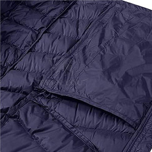 High Quality <b>Winter</b> Men's Puffer Jacket with Stand Collar and Front Logo Breathable 100% Polyester Best Selling - Product Image 4