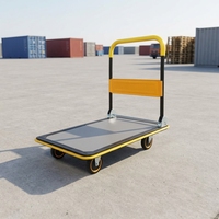 Chariot à plateforme pliable robuste, capacité de charge de 300 kg, quatre roues, chariot à plateforme pour la logistique d'entrepôt et le stockage