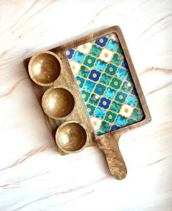 Bandeja DE SERVICIO DE MADERA cuadrada de 3 cuencos de Grado Superior Superficie pulida para uso en la cocina Exportada por vendedores - Product Image 2