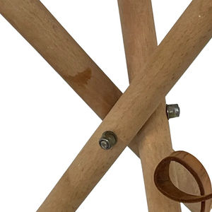 เก้าอี้ไม้พร้อมที่นั่งหนังเก้าอี้กลางแจ้งเก้าอี้สามขาเก้าอี้ล่าสัตว์ - Product Image 4