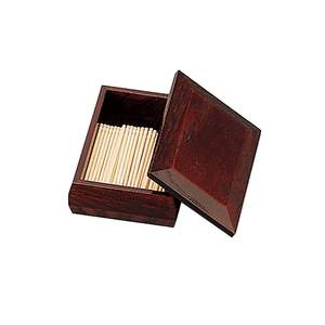 Porte-cure-dents en bois naturel avec couvercle, fait à la main, écologique, organisateur de cure-dents pour la cuisine, la table à manger, le restaurant - Product Image 3