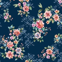 Tela de Poliéster Koshibo Chiffon con Estampado Digital de Flores Personalizado para Vestidos de Novia en Canadá, Diseño de Tops
