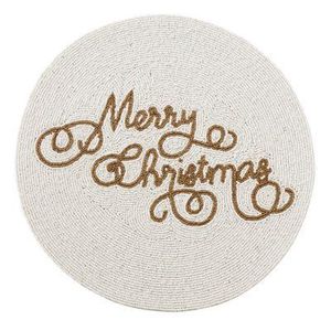 Jour de noël broderie à la main bonhomme de neige perlé quatre ensemble sous-verre pour décor de Table à manger élégant luxe Premium de l'inde - Product Image 5