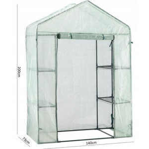 Moderno Túnel de Jardín Mini 1.4x2 para Balcón, Fácil de Montar, de PVC y Policarbonato, para Cultivo de Plantas, con Estructura de Madera y Hierro - Product Image 4