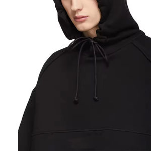 เสื้อฮู้ดผ้าหนาสีดำขนาดใหญ่400 GSM เสื้อฮู้ดแบบสวมหัวปรับแต่งได้พิมพ์โลโก้และกราฟิก - Product Image 4