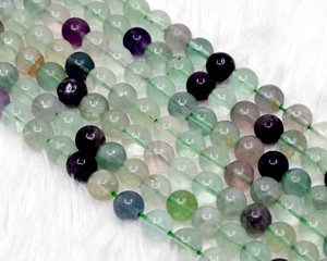 Última Llegada: Cuentas Redondas de Fluorita Multicolor de Grado AAA Premium para Prácticas de Sanación y Fabricación de Joyería India - Product Image 5