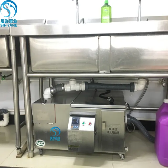 Separador de aceite y agua portátil, trampa de grasa de acero inoxidable para tratamiento de aguas residuales de cocina comercial