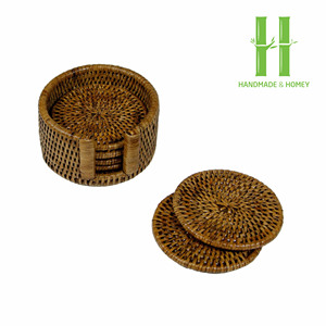 VENTA CALIENTE: Salvamanteles Redondos Tejidos a Mano de Jacinto de Agua y Ratán Ecológicos para Bodas y Cenas - Product Image 6