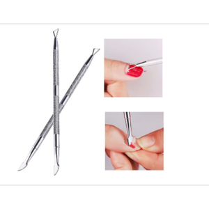 Empujador de cutículas de uñas de acero inoxidable de alta calidad, bisel circular, herramienta de empuje de cutículas de uñas de doble punta, prepulido - Product Image 5