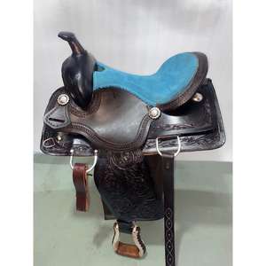 Selle anglaise de qualité supérieure en cuir de buffle d'eau véritable de l'Uttar Pradesh, ensemble de selle de course durable en bois, quincaillerie SUS304, cheval - Product Image 6