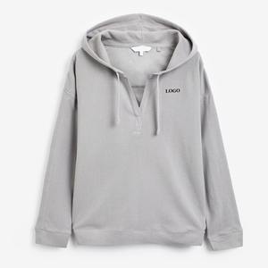 Sudaderas con capucha personalizadas de alta calidad con hombros caídos para mujer, sudaderas con capucha informales de moda para mujer y sudadera, sudaderas con capucha de algodón para mujer 2026 - Product Image 1