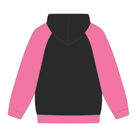 Sweat-shirt à capuche à manches raglan pour femme, imprimé personnalisé, avec badge frontal, thème Sororité Grecque, pour l'hiver, coloris Rose et Vert