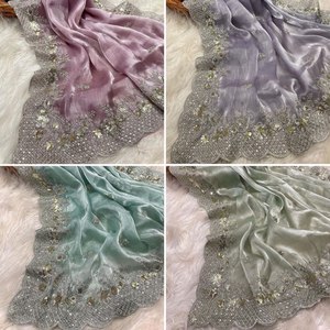Vêtements ethniques de créateur de qualité supérieure BRODERIE Sari en soie Dernier saree exclusif pour chic Look ethnique Tenue de soirée Mariage Dernier - Product Image 2