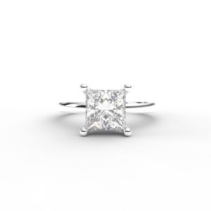 Bague de fiançailles solitaire en diamant de laboratoire taille princesse certifié IGI en or rose/blanc et jaune 14 carats - Product Image 5