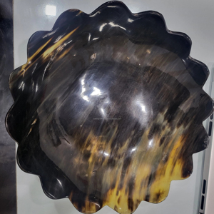 Japanese Handcrafted Water Buffalo Horn <b>Bowl</b> Unique Decorative Centerpiece for Food <b>Serving</b> Sustainable Horn <b>Bowl</b> - Product Image 1