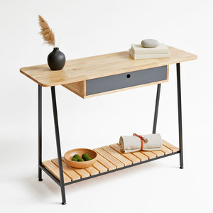 Minimimalist 120x40x85cm Rubber Wood Console <b>Table</b> with Drawers for Entry Villa Hotel Bedroom Living Room Decoration-CST069 - Product Image 1