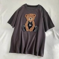 Logo personnalisé sérigraphie surdimensionné t-shirt personnalisé éponge française grande taille t-shirt pour hommes chenille patch broderie t-shirt
