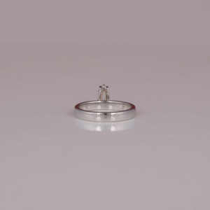 Anillo de compromiso de diamante CVD cultivado en laboratorio con corte de bala certificado 18KT oro blanco sólido retrato clásico solitario Big Thin IGI - Product Image 4