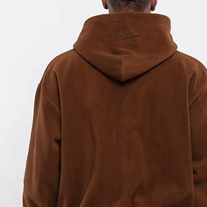 Survêtement surdimensionné pour hommes, entièrement personnalisable, streetwear à capuche avec impression de logo pour l'hiver, design à motifs solides - Product Image 6