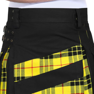 Kilts pour hommes, design moderne hybride en coton noir et en tissu écossais Macleod of Lewis à rayures croisées - Product Image 4