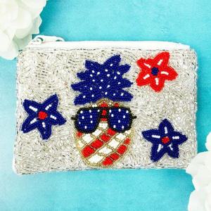 Multi <b>Colour</b> High Quality Cowboy Beaded Pouch Handcrafted Western Mini Coin Purse Zipper Closure <b>Canvas</b> Material - Product Image 3